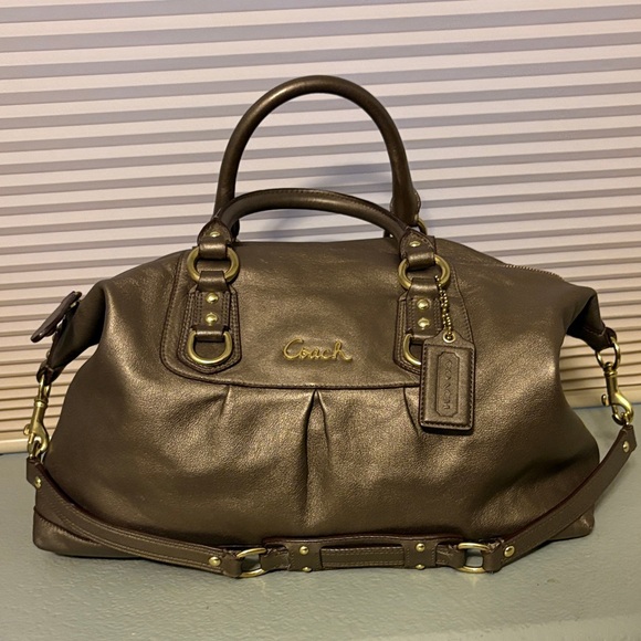 Coach Metallic Brown Satchel